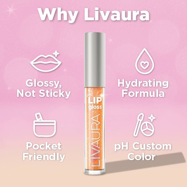 pH Activated Shimmer Lip Gloss Glowing Amber