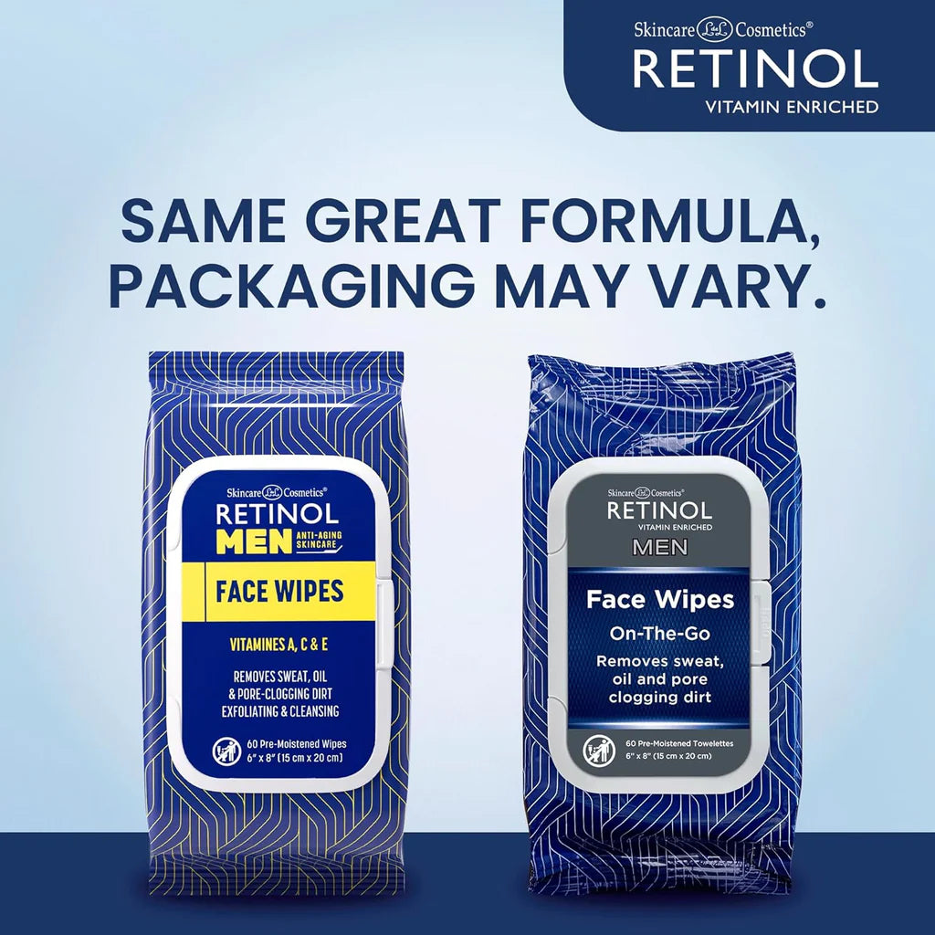 Retinol Men Refreshing Facial Wipes